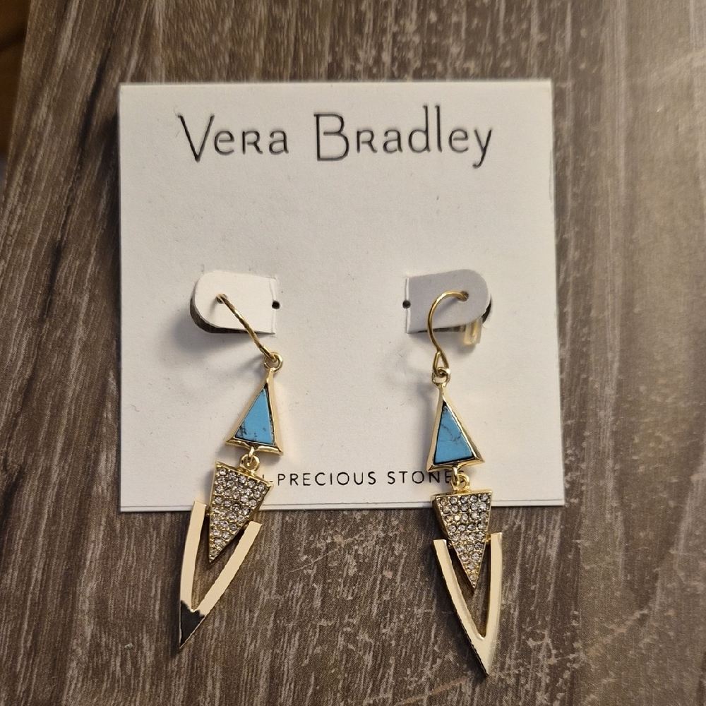 Vera Bradley Gold and Turquoise Earrings